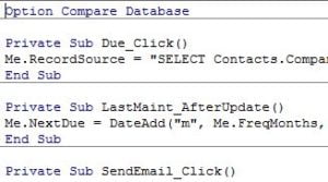 Access vba